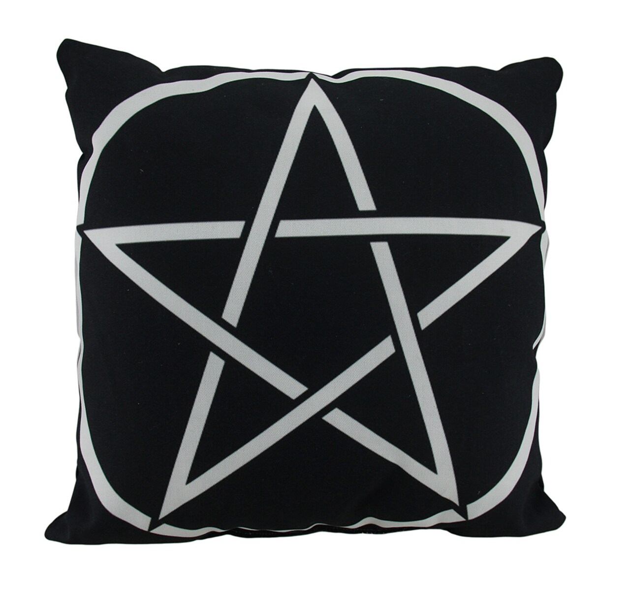Black and White Pentacle Symbol 18 Inch Indoor / Outdoor Throw Pillow